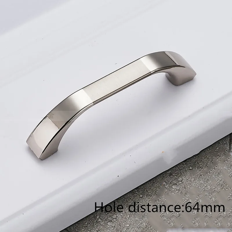 Hole distance 64mm Ручки для шкафа, круглая ручка из цинкового сплава, дверные кухонные ручки, матовые ручки для шкафа, выдвижные ящики, современное оборудование для обработки мебели, аксессуары - Цвет: Hole distance 64mm