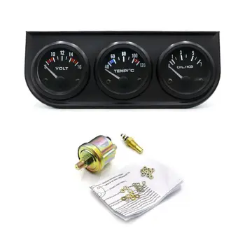 

52MM 3 In 1 Volt meter+water temp gauge+Oil Pressure Gauge Kit