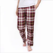 Осенние женские повседневные клетчатые свободные пижамы, женские длинные ночные штаны, женские высококачественные брюки из хлопка XXXL