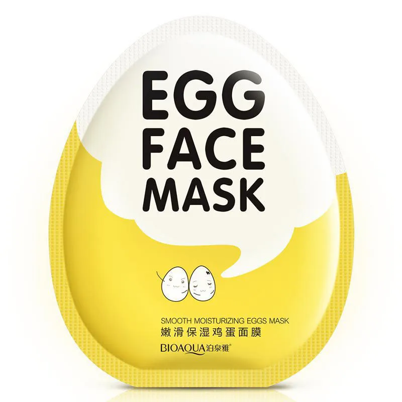 

10Pcs BIOAQUA Egg Facial Mask Smooth Moisturizing Face Masks Oil Control Shrink Pores Brighten Mask Skin Care and 24K gold mask