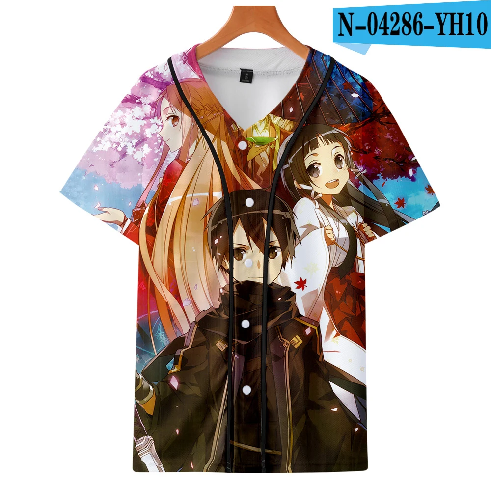 Sword art онлайн: летние бейсбольные рубашки с принтом Алисия модная повседневная одежда с коротким рукавом, популярная одежда для косплея - Цвет: Золотой