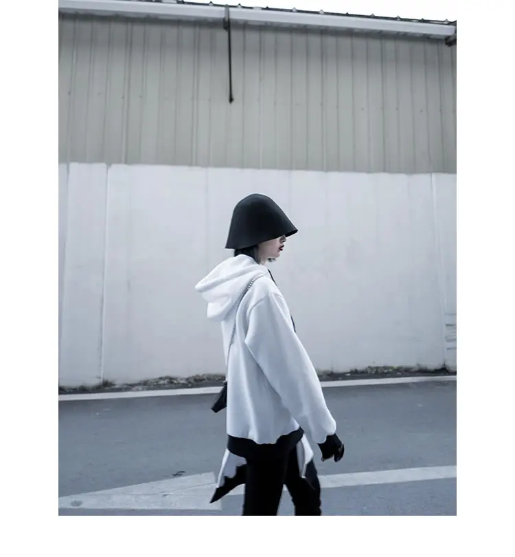 XITAO модные толстовки с капюшоном на завязках; Новинка года; зимние повседневные толстовки с капюшоном и длинными рукавами; цвет белый, черный; XJ2862