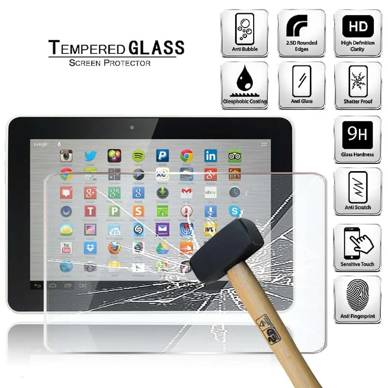 

Tablet Tempered Glass Screen Protector Cover for Hannspree Hannspad SN1AT71W 10.1" Tablet Computer Anti-Scratch Screen Film