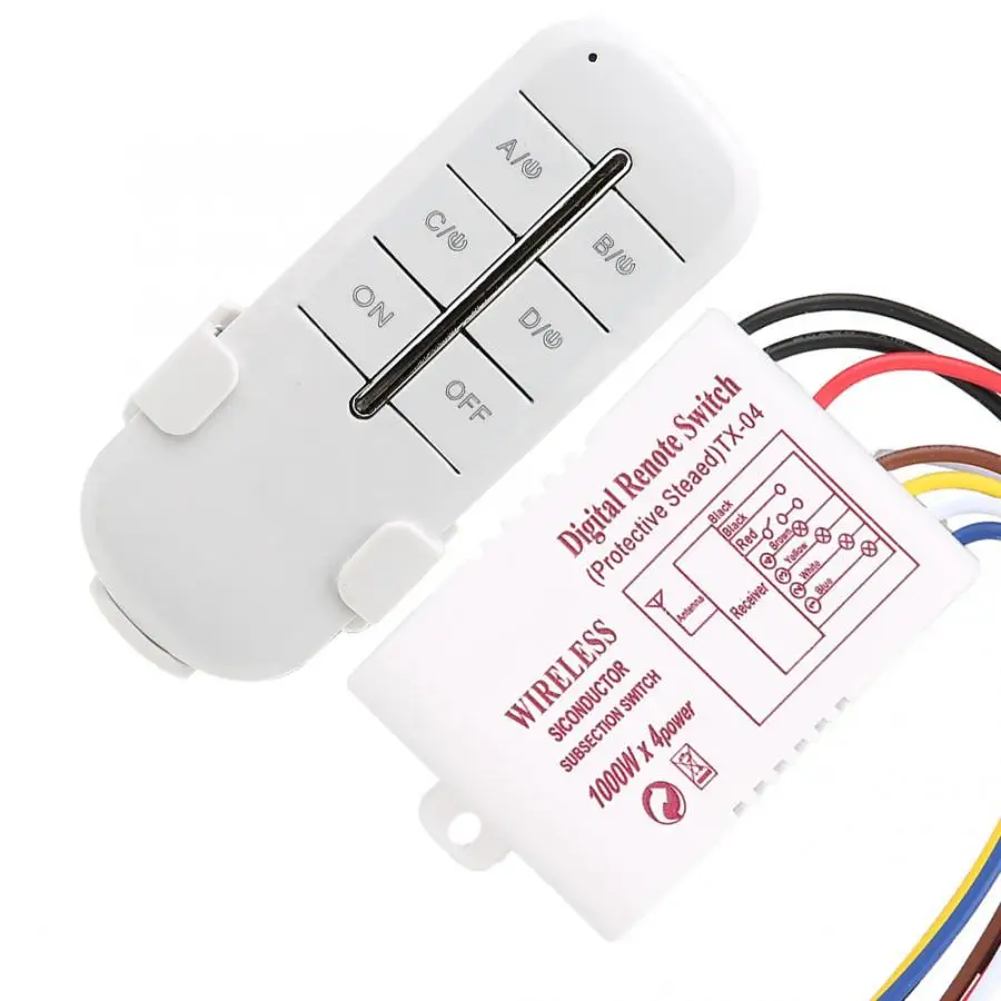 1/2/3/4 Ways ON/OFF AC180 240V 1000W беспроводной приемник света RF пульт дистанционного