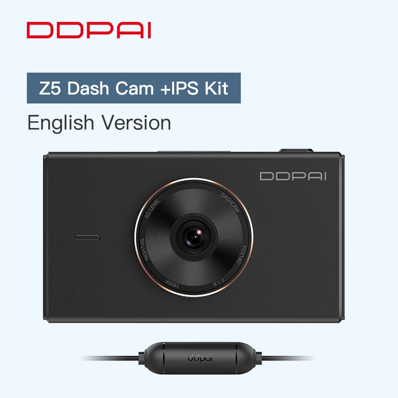 DDPAI Dash Cam 1600P Автомобильный видеорегистратор mola Z5 wifi ADAS Автомобильный dvr 3 дюйма ips сенсорный экран приложение HiSilicon wifi 24H Park Mod - Название цвета: Z5 with IPS Kit