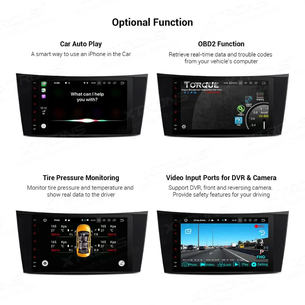 Cheap XTRONS 8"Android 9.0 Octa Core 4GB RAM 64GB ROM Car Multimedia GPS System for Mercedes Benz W211 2002-2008 W219 2005-2006 NO DVD 4
