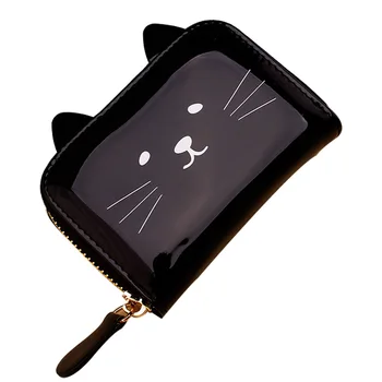 

Accordion Zipper Card Holder Women Coin Purse Cat Pattern Short PU Leather Wallet Mini Cute Clutch Bag for Lady Money Bag 2020