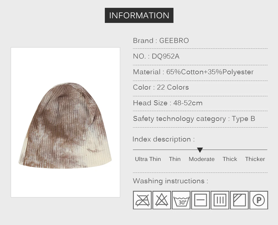 Geebro/Милая хлопковая шапка для новорожденного, теплый ребристый колпачок для красителя, вязаная шапка для малышей на зиму и осень