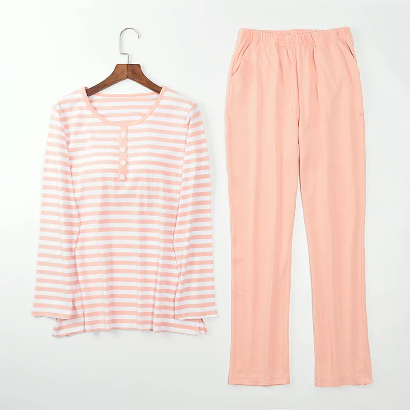 JULY'S SONG женский хлопковый пижамный комплект 2 шт. пижамы мягкого размера плюс с длинными рукавами Женская Осенняя повседневная домашняя одежда - Цвет: 05