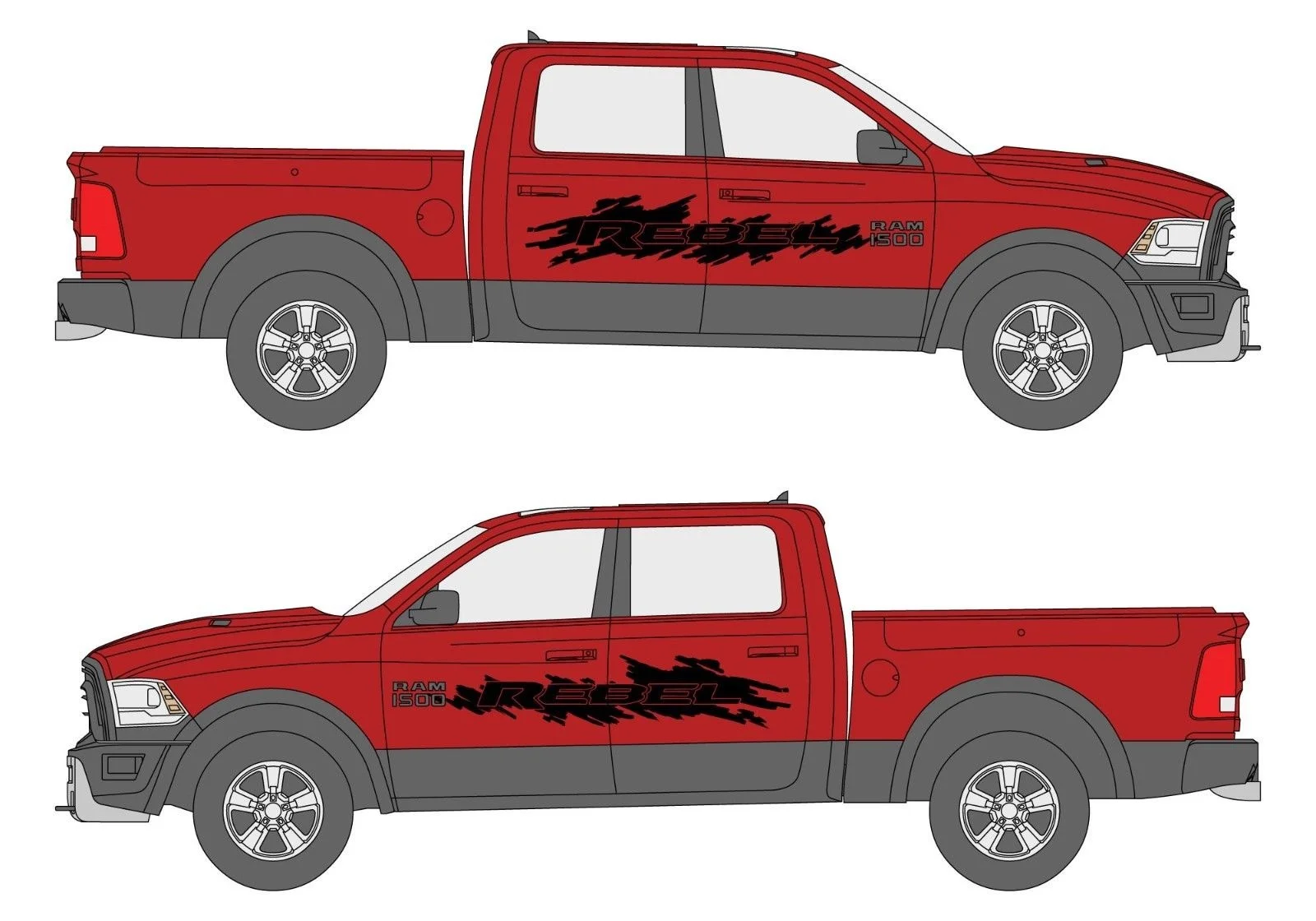 Для 2xDodge оперативная память Rebel всплеск гранж логотип виниловая наклейка для грузовика Графический отражающий автомобиль для укладки волос