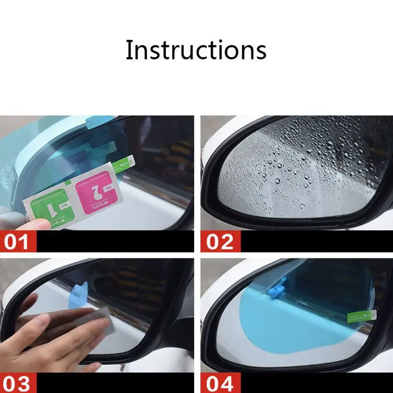 Car Mirror Window Clear Film Anti Fog Car Rearview Mirror Protective Film Waterproof Car Sticker 2 Pcs/Set