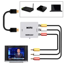 1080P мини HDMI К AV скейлер адаптер HD видео композитный конвертер коробка HDMI к RCA AV/CVSB L/R видео HDMI2AV Поддержка NTSC PAL