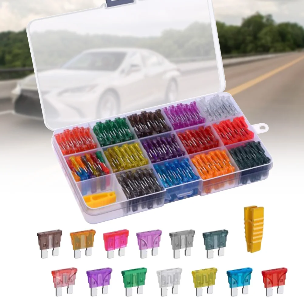 

Mini car plug-in classification car fuse portable with storage box set 1A, 2A, 3A, 4A, 5A, 7.5A, 10A, 15A, 20A, 25A, 30A, 35A40A