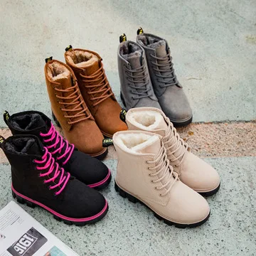 

Winter Boots Snow Boots Women Shoes Woman Boots Fashion Flat PU Waterproof Ankle Boots Booties 2020 Winter Short Fur Warm Boots