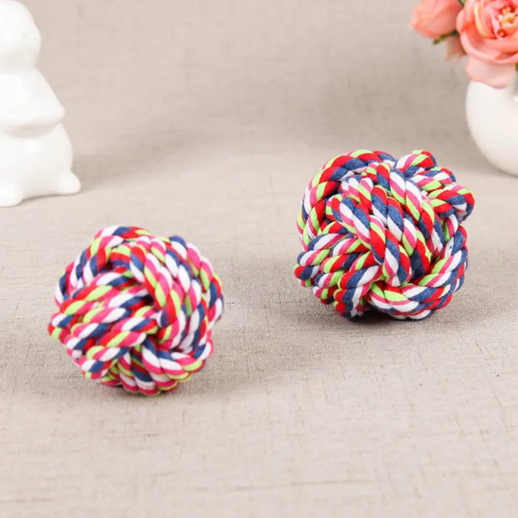 Pet Cotton Rope Bite Toy Ball Bite-resistant Molar Dog Bite Ball Hand-woven Tooth Ball Toy Dog Supplies