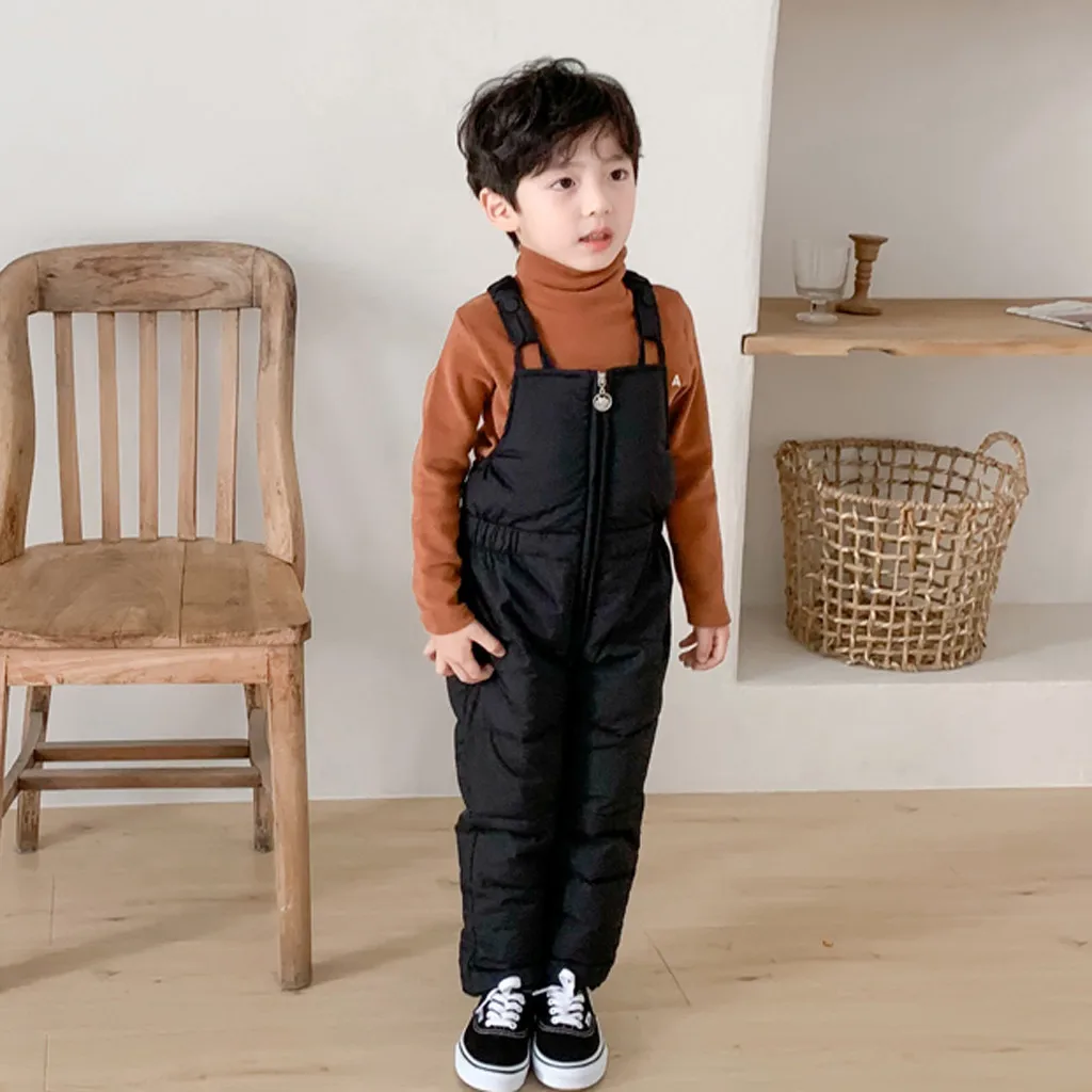 

Children Winter Overalls Kids Boys Girls Overalls Warm Thick Pants Cotton Filling Outside Windproof Overall Trousers Clothes Gh4