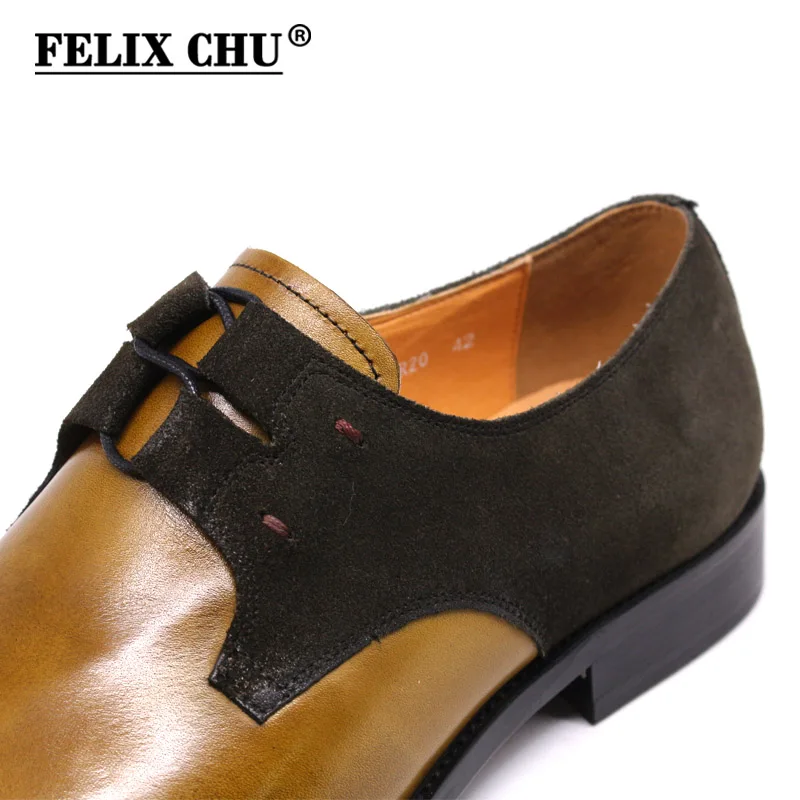 FELIX CHU Square Plain Toe Handmade Men's Dress Shoes Genuine Leather Suede Blue Green Patina Oxford Shoes for Men Wedding Shoes FELIX CHU Square Plain Toe Handmade Men's Dress Shoes Genuine Leather Suede Blue Green Patina Oxford Shoes for Men Wedding Shoes