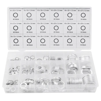 

450 Pcs Boxed High Temperature Resistant Aluminum Washer Combination Aluminum Gasket Sealing Washer