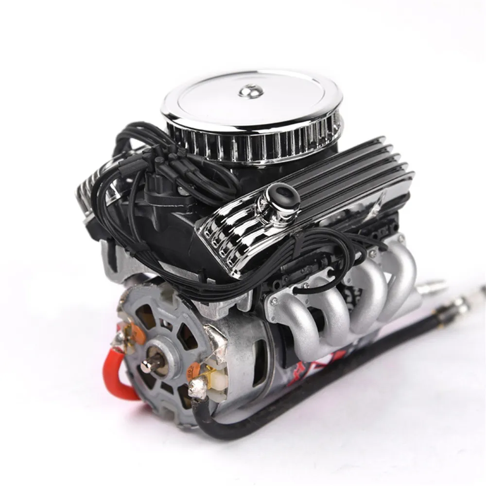 For GRC V8 Simulate Engine Motor With Dual Cooler F82 for 1/10 TRX4 SCX10 RC4WD D90 RC Crawle Car P