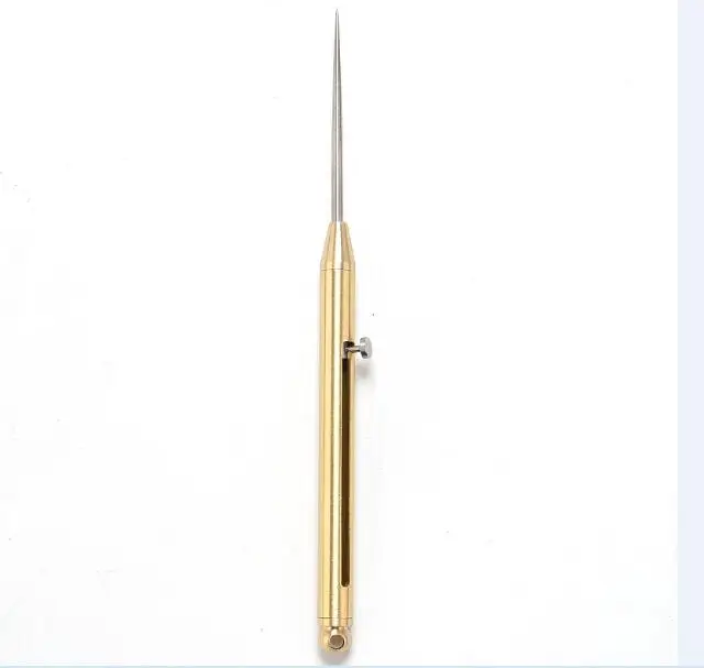 Gadget Titanium Alloy Outdoor bushcraft self defense weapon Toothpick Bottle Fruit Fork Camping Tool Titanium Toothpick EDC - Цвет: brass gold
