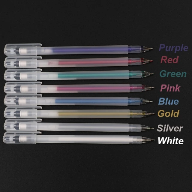 White Ink Color Photo Album 0.8mm Gel Pen Cute Unisex Pen Gift For Kids  Stationery Office Learning School Supplies - Gel Pens - AliExpress