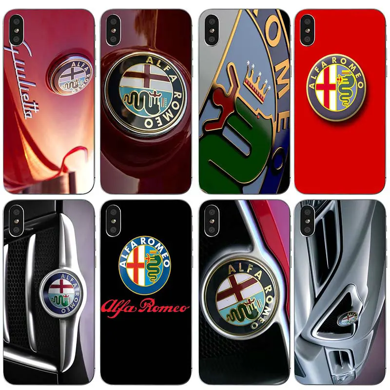 Супер автомобиль Alfa Romeo логотипы Мягкий ТПУ силиконовый Мобильный телефон чехлы