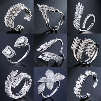 2021 New Arrival Luxury Fashion Solid 925 Sterling Silver Adjustable Ring For Women Girl Valentine's Day Gift Lady Jewelry Z3