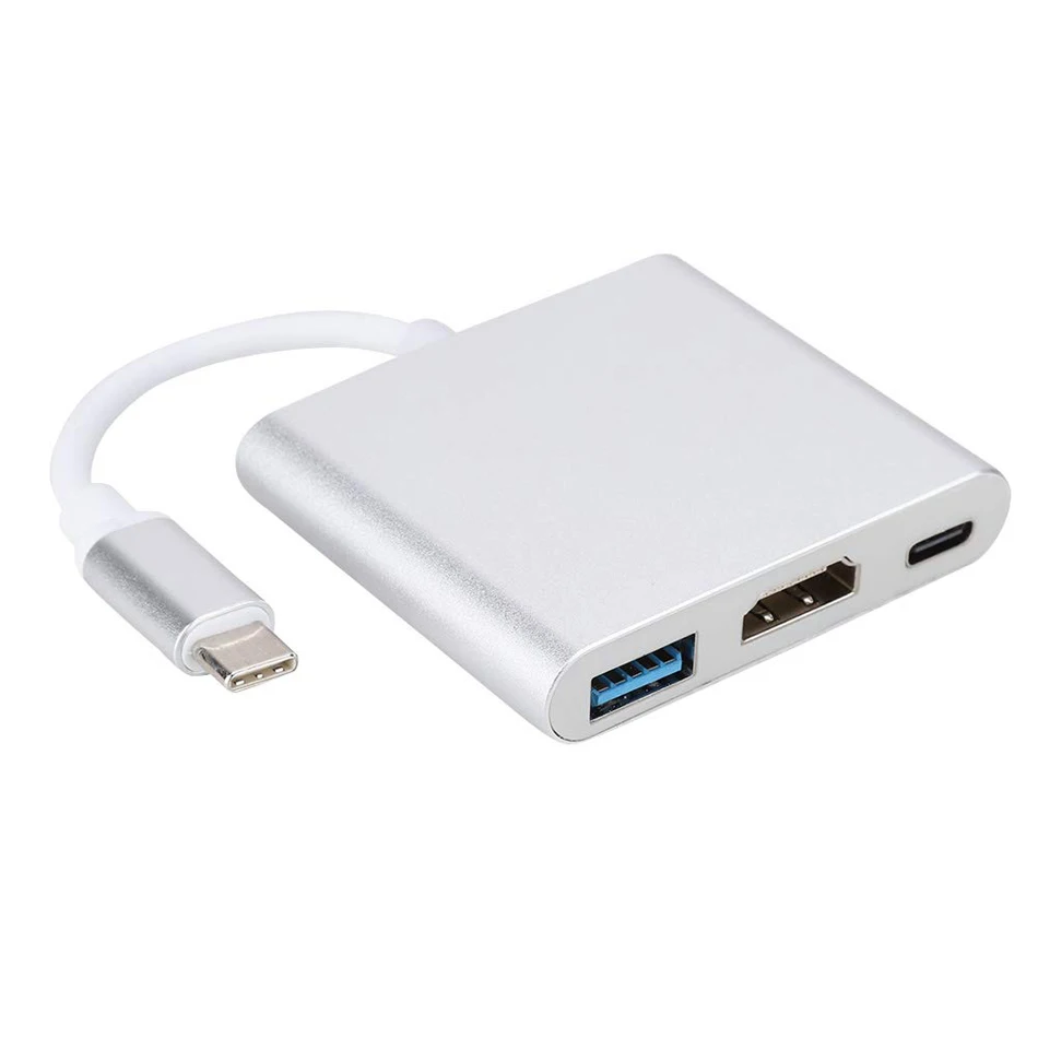 JKING переходник с внутренней резьбой Usb Тип-C USB Hub адаптер 3 в 1 взаимный обмен данными между компьютером и периферийными устройствами C концентратор HDMI USB3.0 с зарядки аудио конвертер