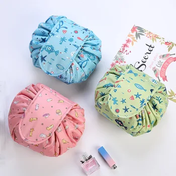

Drawstring Cosmetic Bag Travel Folding Container Makeup Sets Bag Magic Makeup Organizer Storage Pouch Toiletry Wash Bag