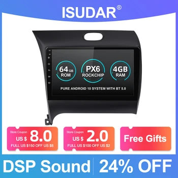 

ISUDAR PX6 Android 10 Car Radio For Kia/K3/Cerato FORTE 2013 2014-2017 Autoradio Multimedia Camera RAM 4GB ROM 64GB USB FM DSP