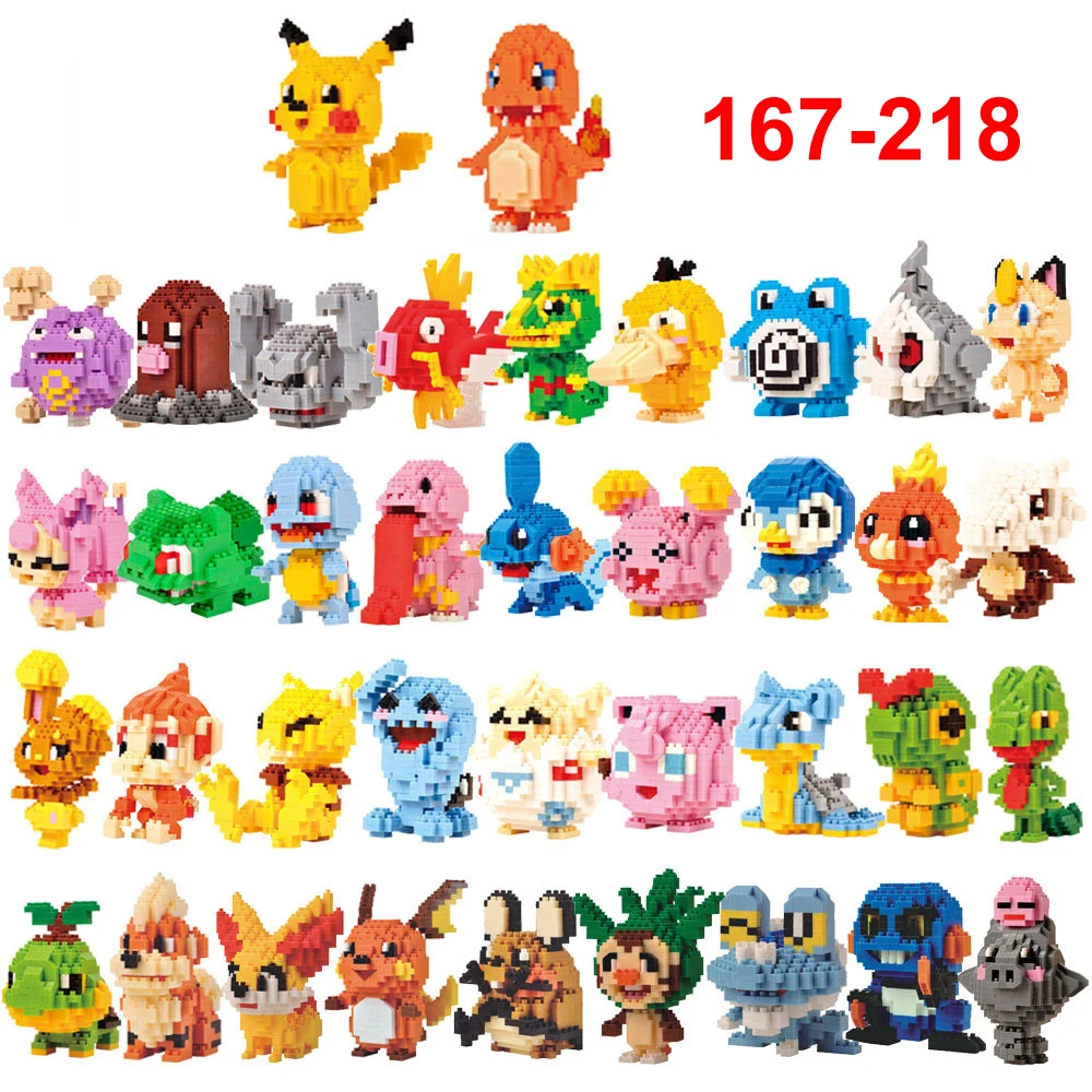 

Mini Building Blocks Mini Cartoon Pikachu Animals Model Educational Games Figures Bricks Compatible with LegoeToys for Children