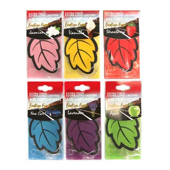 

6Pcs/Lot Auto Shine Paper Hanging Car Air Freshener Vanilla perfumed/fragrance Leaf Shape Air Freshener Car Interior Accessories