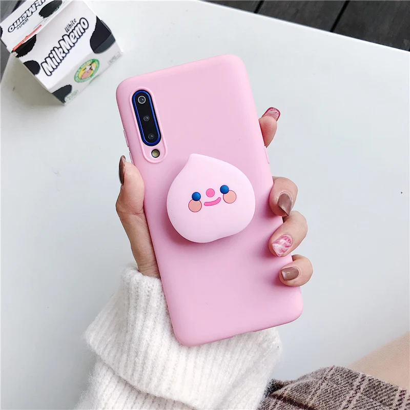 3D Silicone Cartoon Phone Holder Case For Xiaomi Redmi Note 10 Redmi Note 10 Pro Note 10S 9 8T K30 Pro K40 Pro mi poco F3 Cover