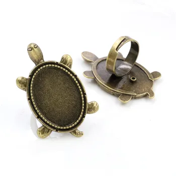 

18x25mm 5pcs Antique Bronze Plated Brass Oval Adjustable Ring Settings Blank/Base,Fit 18x25mm Glass Cabochons-J4-32