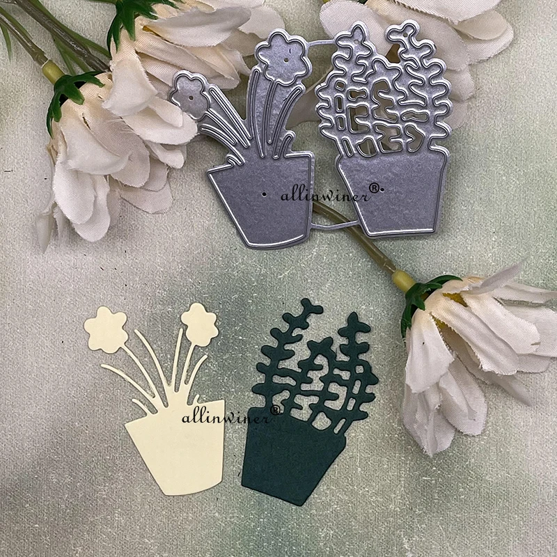 

Новое растение в горшке, украшение, металлические Вырубные штампы для рукоделия, скрапбукинг, альбом, бумага, открытки, декоративные поделки, тиснение, вырубки