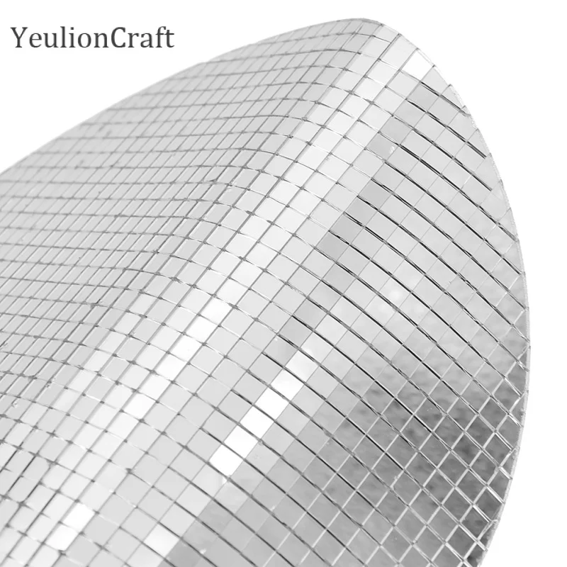 YeulionCraft самоклеющиеся круглые стеклянные зеркальные мозаичные плитки для поделок на стену ручной работы, украшения для дома