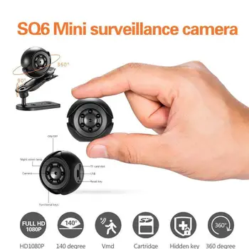 

SQ6 Mini Camera 1080P Sensor Portable Security Camcorder Motion small Cam TFcard Detection Support Night Hidden E6Y3