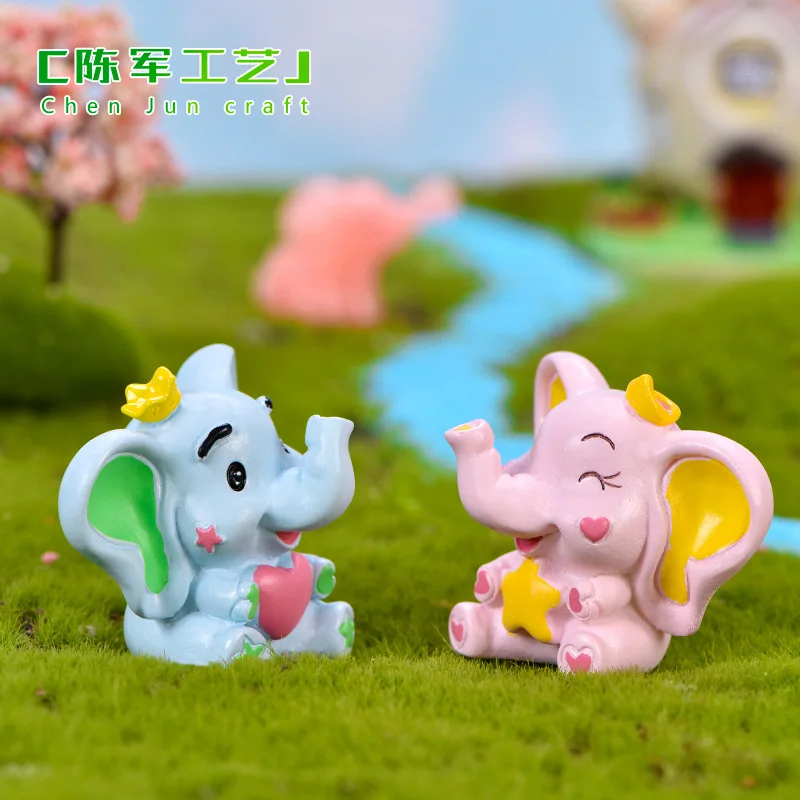 

Fairy Miniature Garden Decoration Accessories Cute Resin Elephant Figurine Mini Fleshiness Garden Ornament DIY Accessories