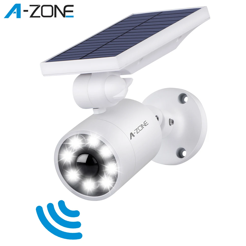 A ZONE Solar LED Light Imitation CCTV Surveillance Camera Waterproof Motion Sensor Outdoor