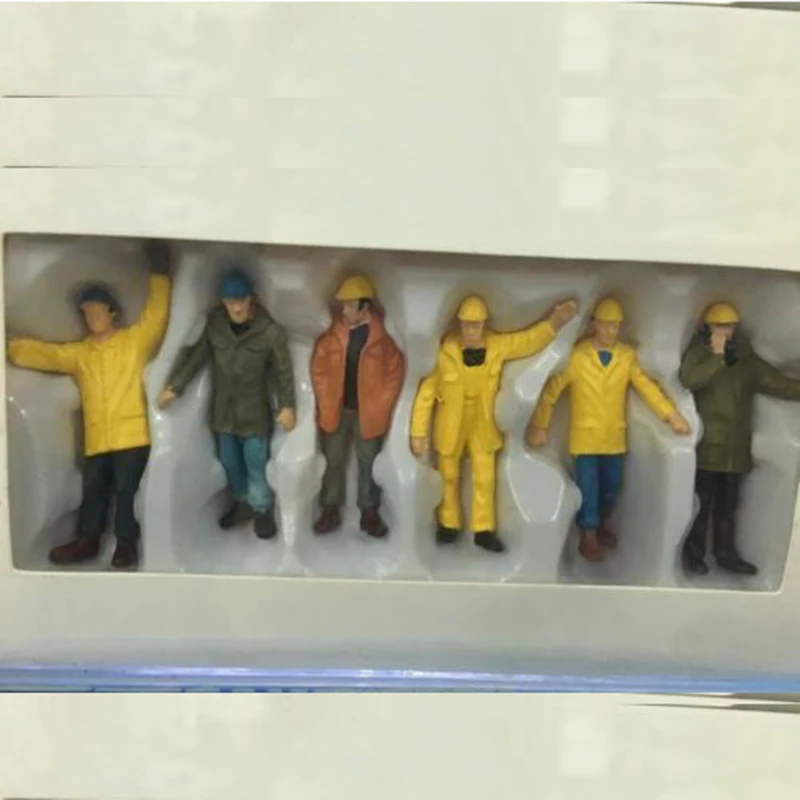 

1/50 6pcs Male Construction Worker Model Engineer Figure Fit Car Vehicle