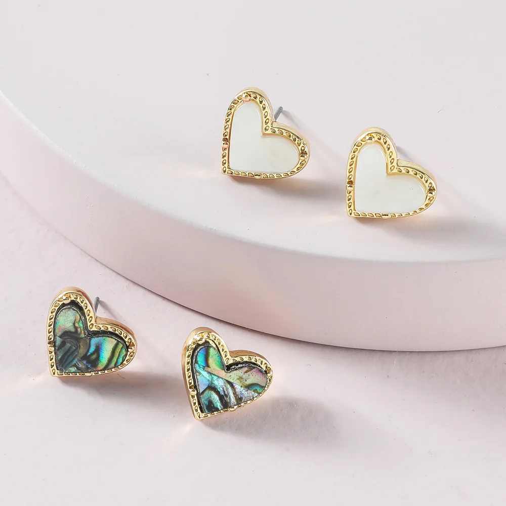 

Mini Abalone Shell Heart Earrings for Women Valentine Gifts Small Abalone Star Earrigs Earrings Jewelry Wholesale