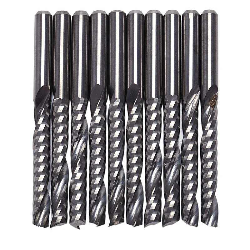 

Top-10Pcs Cnc Router Bits 3.175 X 22Mm Single Flute Spiral Carbide Cnc Router Bits Milling Cutter