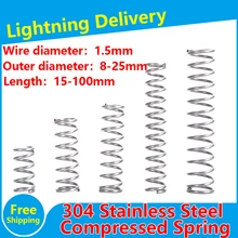 304 Stainless Steel Compression Spring Wire Diameter 1.5mm Y-type Pressure Spring SUS Compressed Spring 10PCS
