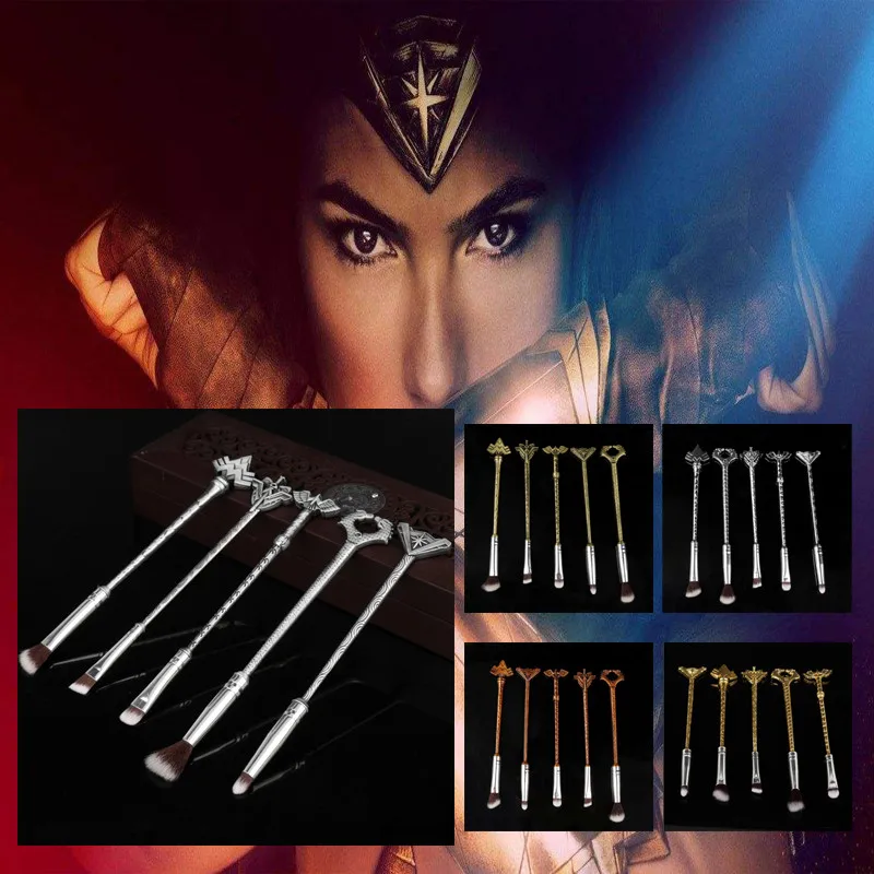 Wonder Woman Makeup Brushes Sets professional Beauty Make up Brush 5pcs/set(with bags