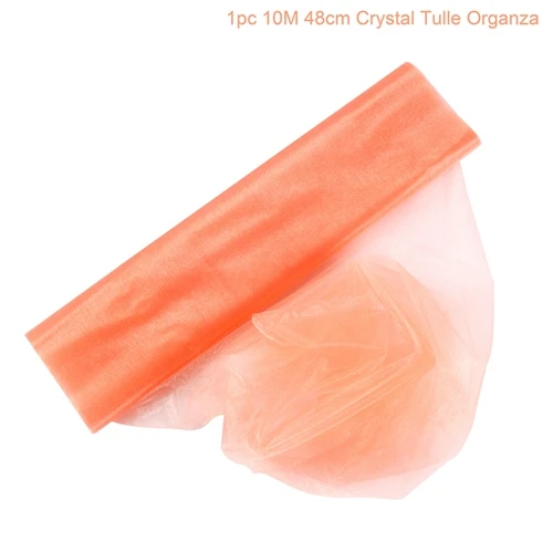 Champagne 10m FENGRISE 5 м/10 м/прозрачный Кристальный тюль рулон органза деревенская Свадебная отделка органзы стул пояса свадебные украшения для свадьбы - Цвет: Champagne 10m