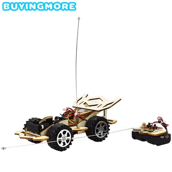 Remote Control Phantom Racing Model Kit Car Toy for Boys DIY Manual Assembly Wooden Model Electric Robotics Educational Kits Car 1