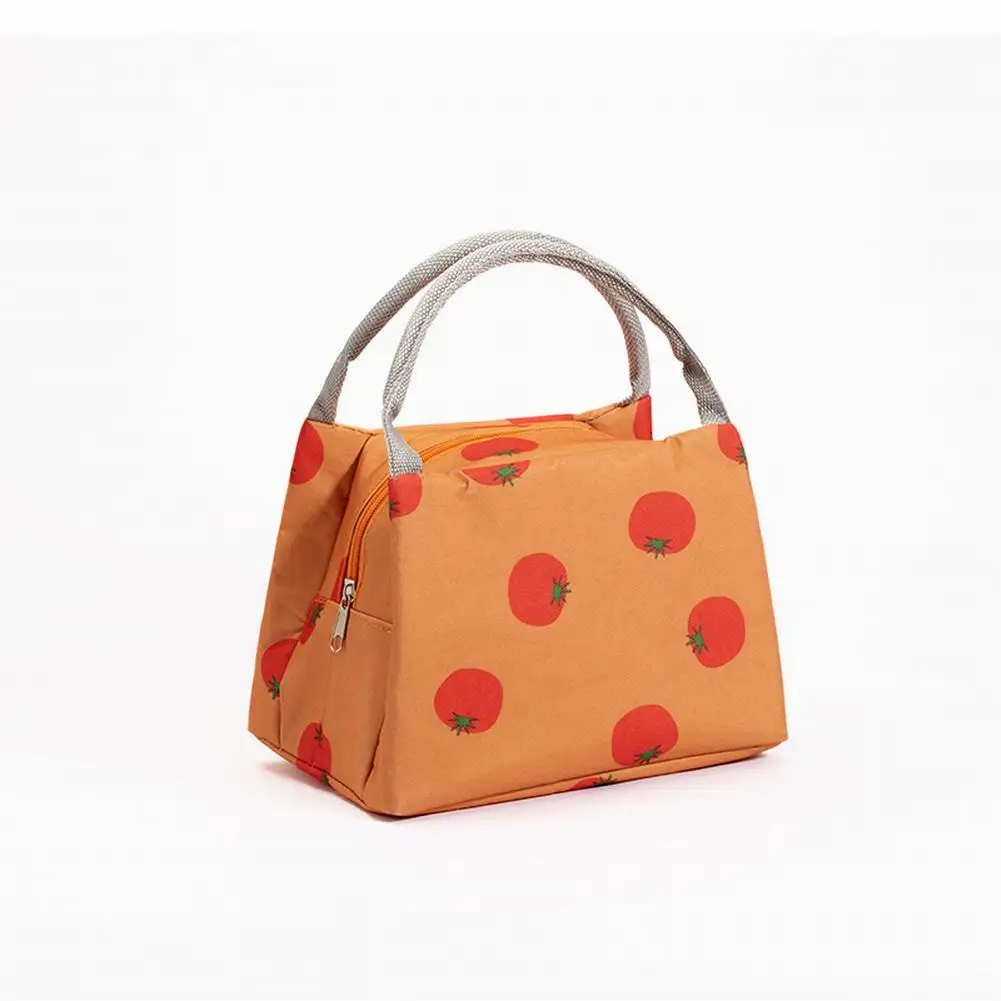 Orange Hot Sale Multifunctional Creative Insulation Bag Portable Ice Bag Thick Aluminum Foil Insulation Lunch Bag with Canvas Tote Bag - Color: Orange