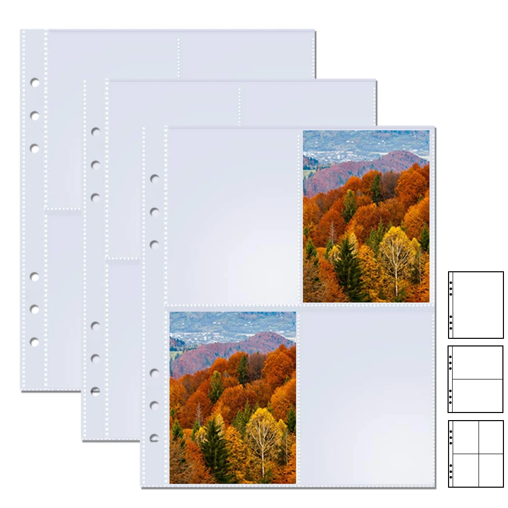 A5 6 Rings Clear Binder Refill Double Sided Back to 1 2 4 Pockets Sleeves Toploader Photocards Notebook Photo Album Holder | Канцтовары