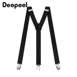 Deepeel 1pc 2.5*120cm New Fashion Wide Men Suspender Metal Hook Buckle 3 Clip Stretch Male Brace Jockstrap Business Accessories