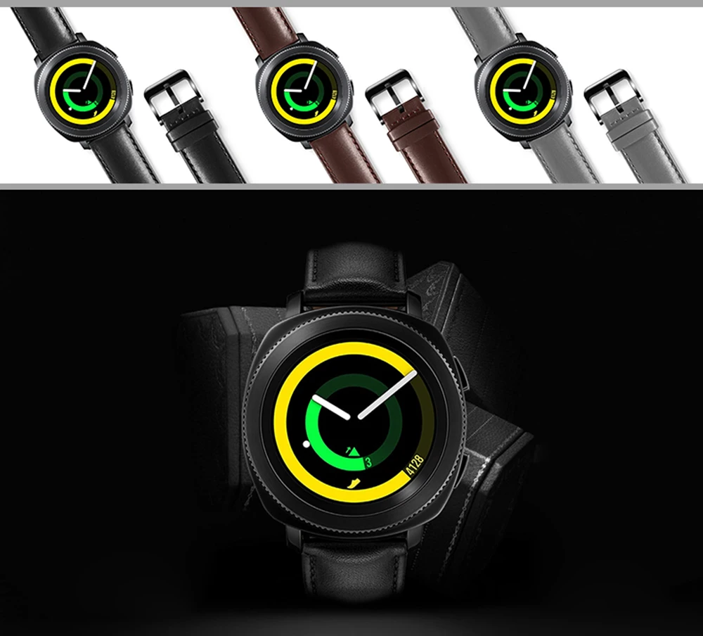 UEBN 20 мм кожаный ремешок для samsung galaxy active 2 сменный спортивный ремешок для samsung gear S2 спортивные умные часы